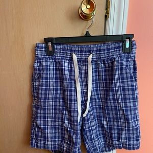 Men’s J Crew Blue Plaid Shorts with Tie Waist XS